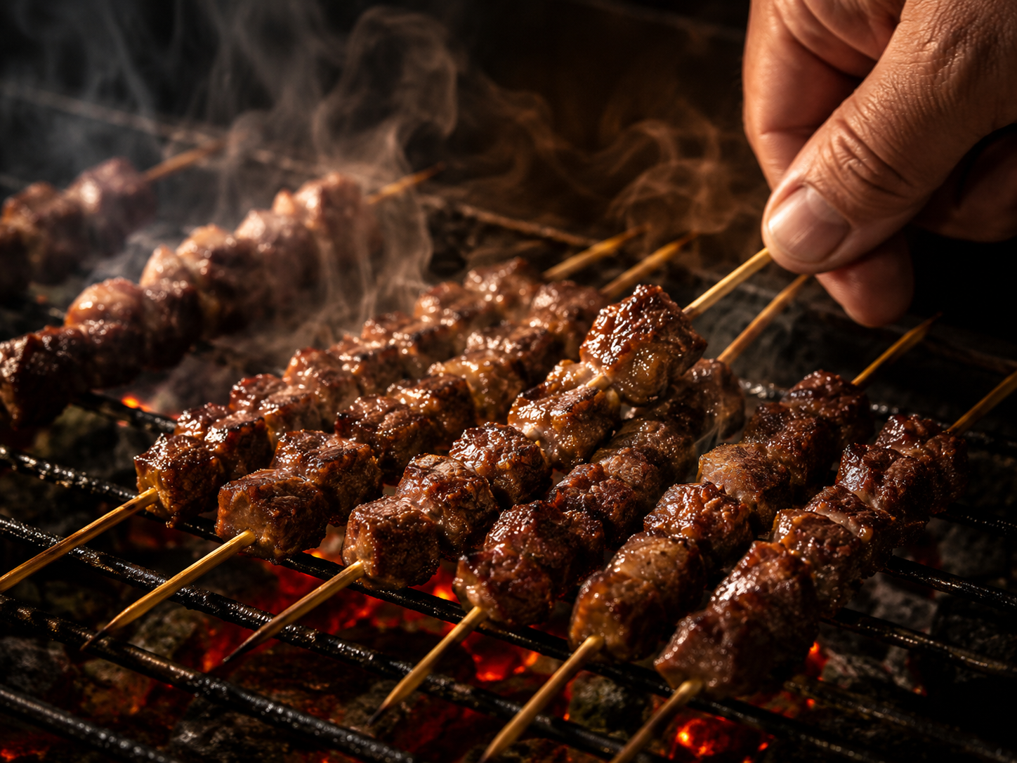 Turning arrosticini